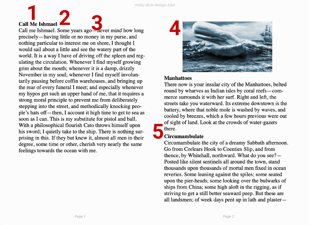 Poorly designed content page