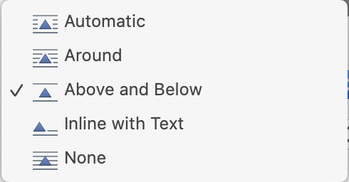 Screen cap of image position options