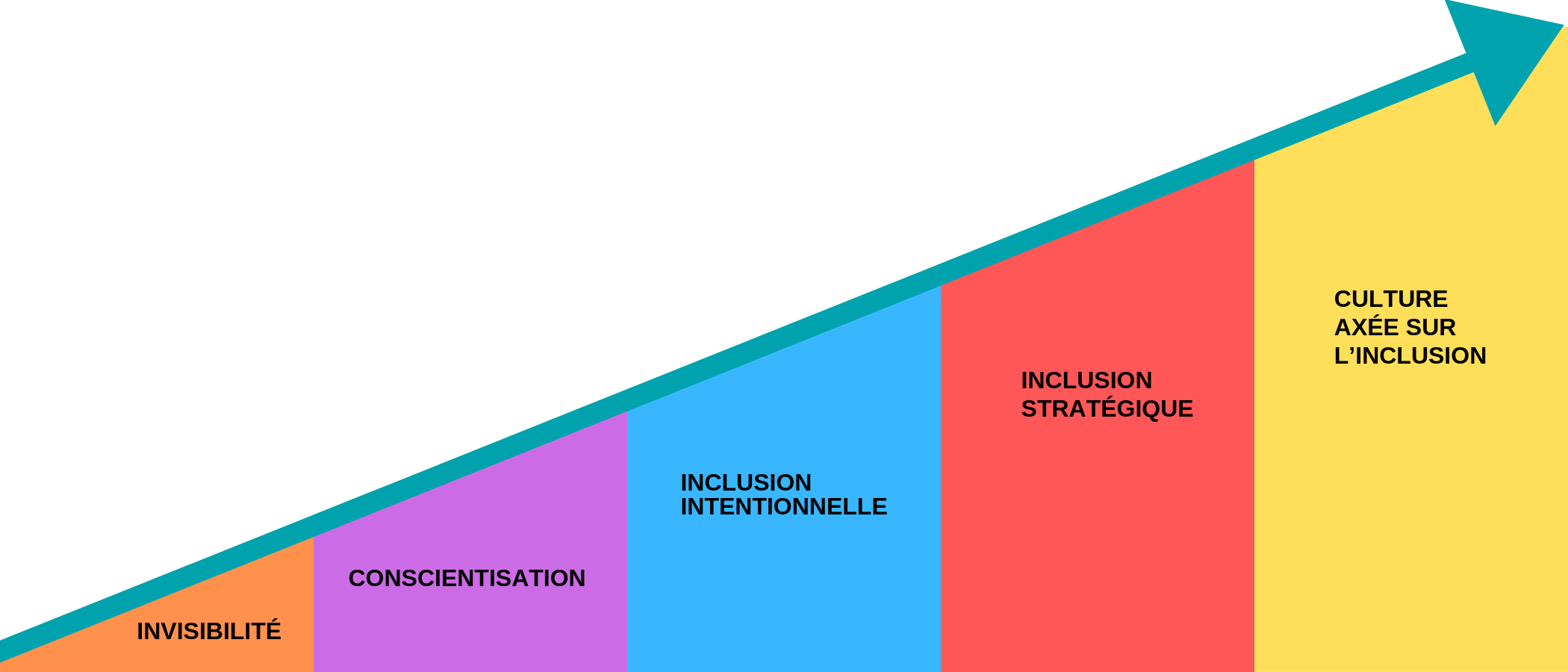 Invisibilité Conscientisation Inclusion intentionnelle Inclusion stratégique Culture axée sur l’inclusion