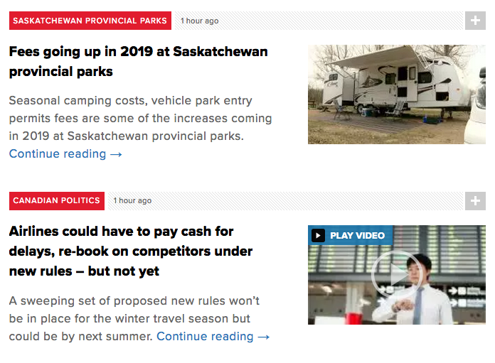 Linked headlines provide context for otherwise meaningless links with "continue reading" as the hyperlinked text.