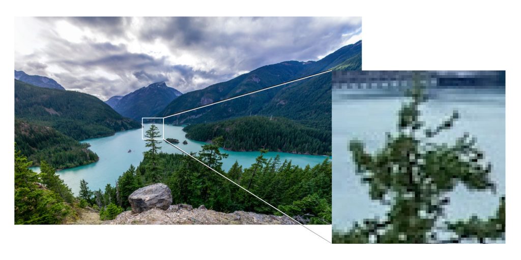 picture expanded to show pixels