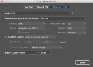 Object Export Options