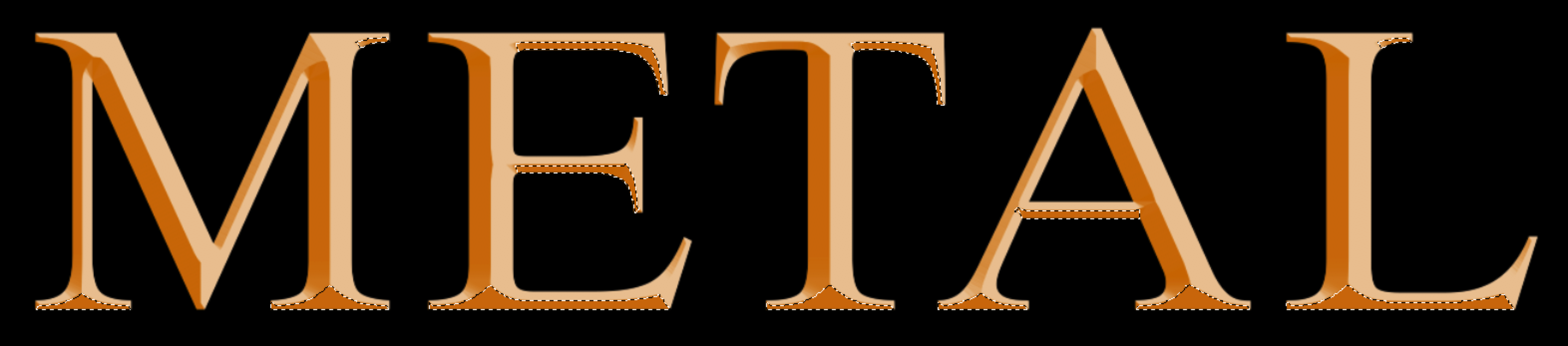 Example of type area selected with Magic Wand Tool
