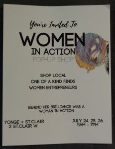Invitation to the Woman In Action Pop-Up Shop