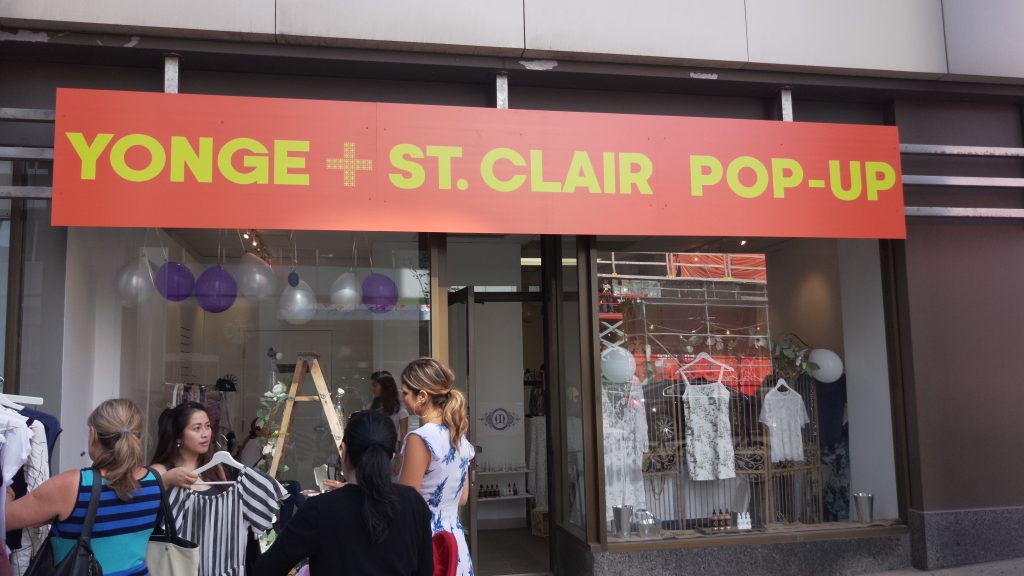 Photo of a Pop-Up Shop at Yonge and St. Clair