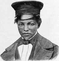 Portrait of Maria Weems escaping in male attire