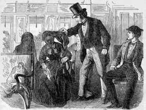 Slave owner grabbing a slave girl's veil