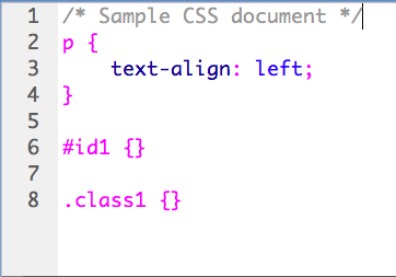 Figure 1-2 Screenshot: sample CSS document