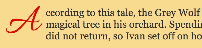 Image of text showing excerpt: According to this tale, the Grey Wolf...