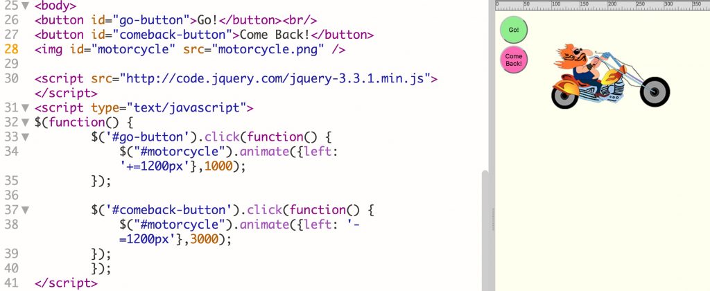jQuery code and preview panel