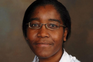 Dr. Semone Myrie’s thoughtful presence conveys her role as a dedicated researcher and educator in nutritional sciences.