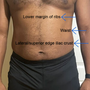 Arrows pointing to waist