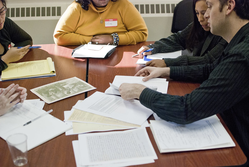 Group members studying together