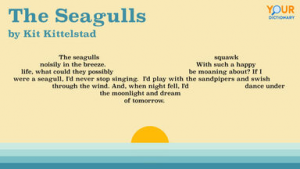 A image of the poem The Seagulls. It is translated in the text below.