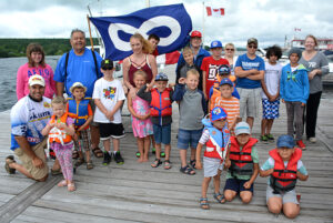 Métis youth and members from the MNO GBMC Youth Committee and Veterans’ Council at the Fishing Derby