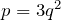 p=3q^2