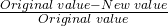 \frac{Original\;value-New\;value}{Original\;value}