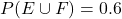 P(E\cup F)=0.6