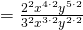 =\frac{2^2x^{4\cdot2}y^{5\cdot2}}{3^2x^{3\cdot2}y^{2\cdot2}}