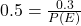 0.5=\frac{0.3}{P(E)}