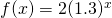 f(x)=2(1.3)^x