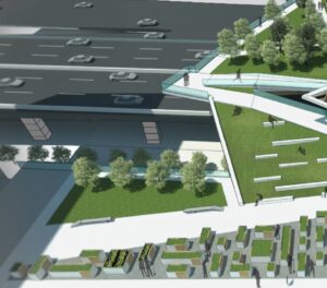 Rendering of a productive urban landscape from Bijan Ghazizadeh's thesis proposal.